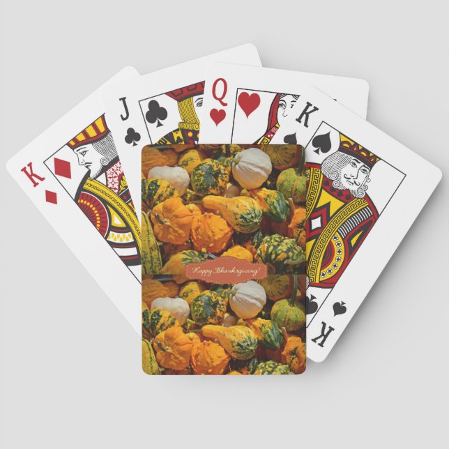 Happy thanksgiving-dagars uppspelningskortsdek casinokort (Baksidan)