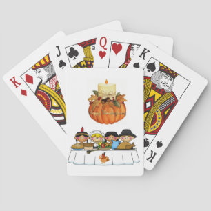 Happy thanksgiving-dagars uppspelningskortsdek casinokort