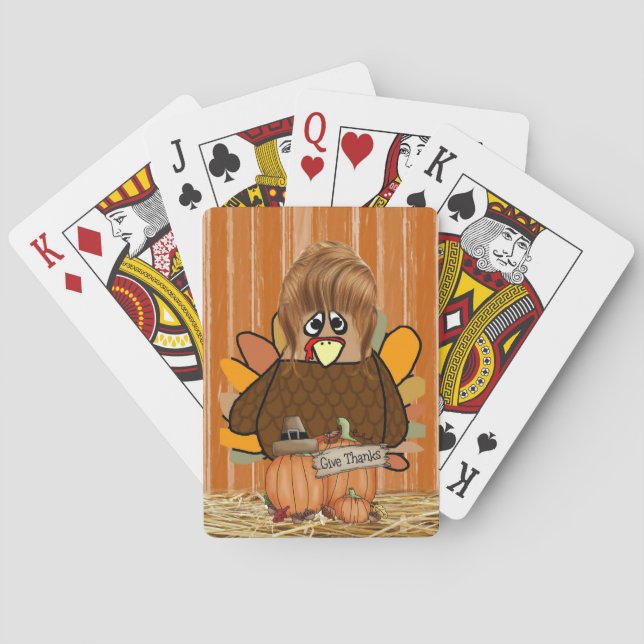 Happy thanksgiving-dagars uppspelningskortsdek casinokort (Baksidan)