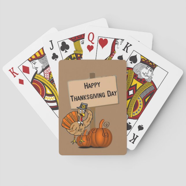 Happy thanksgiving-dagars uppspelningskortsdek casinokort (Baksidan)