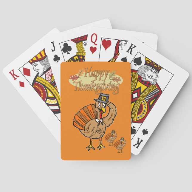 Happy thanksgiving-dagars uppspelningskortsdek casinokort (Baksidan)