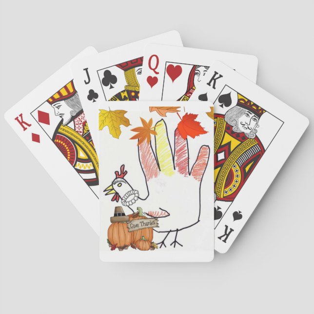 Happy thanksgiving-dagars uppspelningskortsdek casinokort (Baksidan)