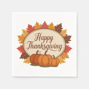 Happy thanksgiving-dagen Fall Helgdag Turkiet-mid Pappersservett