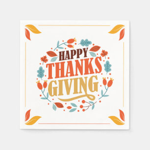 Happy thanksgiving-dagen Fall Helgdag Turkiet-mid Pappersservett