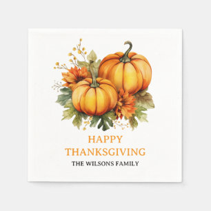 Happy thanksgiving-dagen Fall Helgdag Turkiet-mid Pappersservett