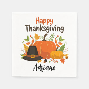 Happy thanksgiving-dagen Fall Helgdag Turkiet-mid Pappersservett