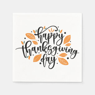 Happy thanksgiving-dagen Fall Helgdag Turkiet-mid Pappersservett