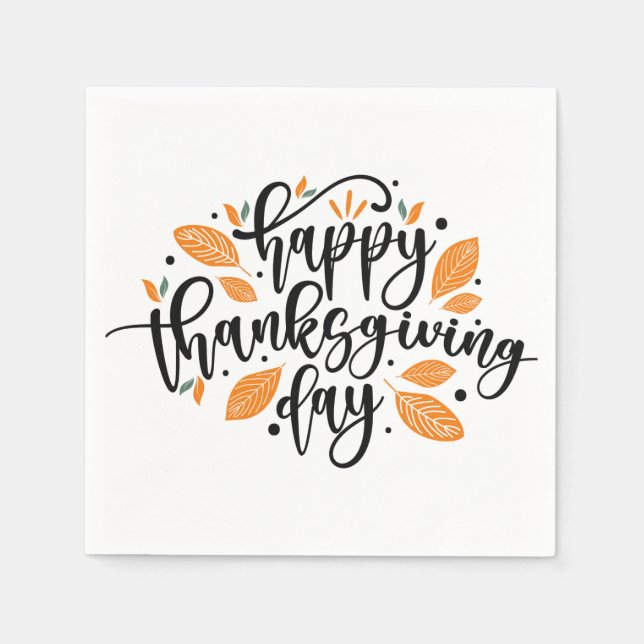 Happy thanksgiving-dagen |Fall Helgdag Turkiet-mid Pappersservett (Framsidan)