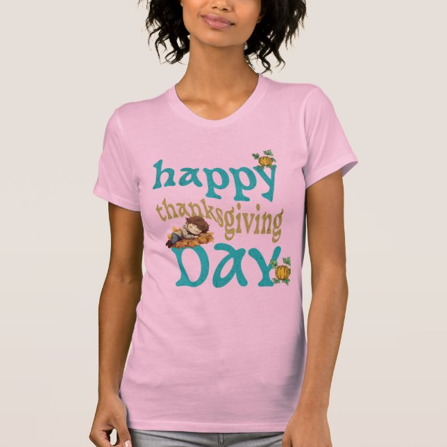 Happy thanksgiving-dagen - Festive Helgdag Design T Shirt (Framsida)