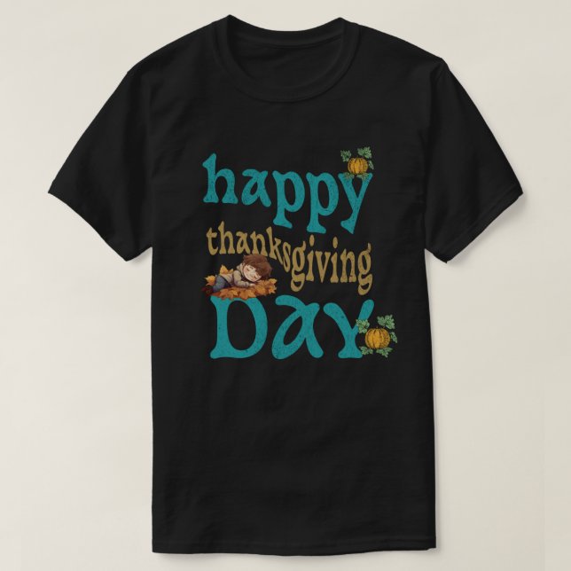 Happy thanksgiving-dagen - Festive Helgdag Design T Shirt (Design framsida)