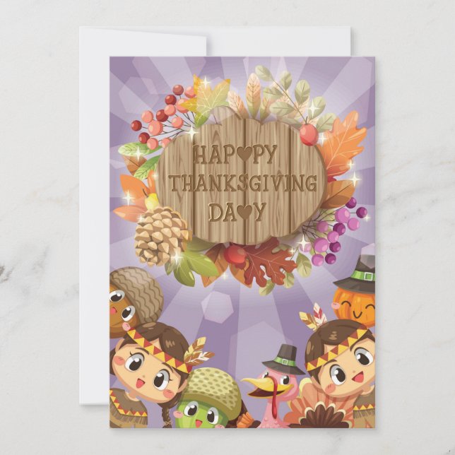 Happy thanksgiving-dagen julkort (Framsida)