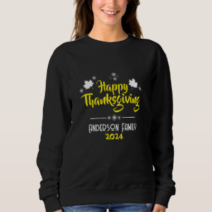 Happy thanksgiving-dagen med Namn och år för famil T Shirt