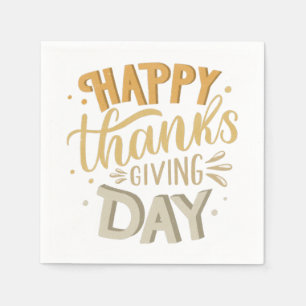 Happy thanksgiving-dagen. Orange för utfall Pappersservett