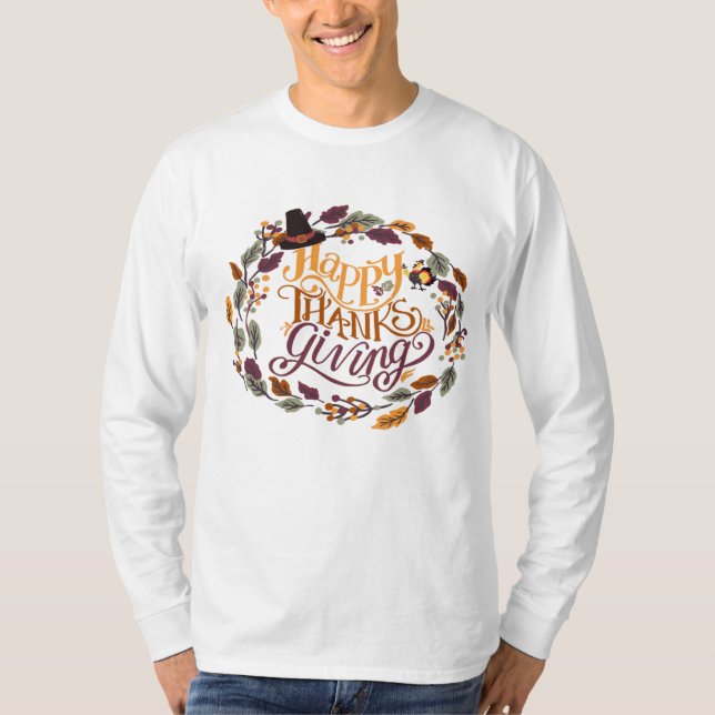 Happy thanksgiving-dagen t shirt (Framsida)