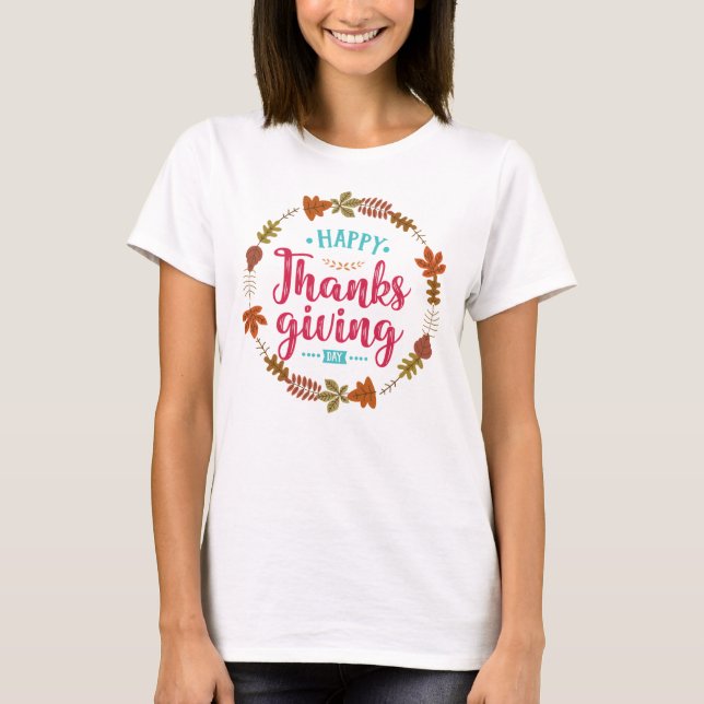 Happy thanksgiving-dagen t shirt (Framsida)