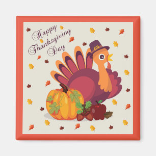 Happy thanksgiving Dagen Turkiet Magnet