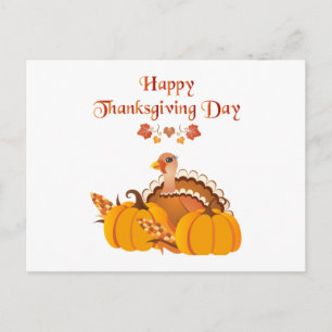 Happy thanksgiving-dagen Turkiet med pumpor Vykort