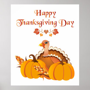 Happy thanksgiving-dagen Turkiet Poster