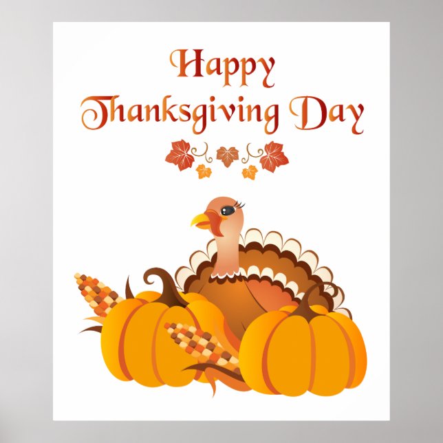 Happy thanksgiving-dagen Turkiet Poster (Framsidan)