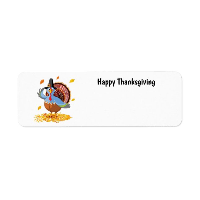 Happy thanksgiving-dagen Turkiet Returadress Etikett (Framsidan)