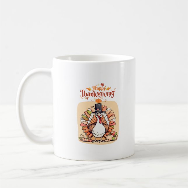 Happy thanksgiving-dagspresent till vänner och fam kaffemugg (Vänster)