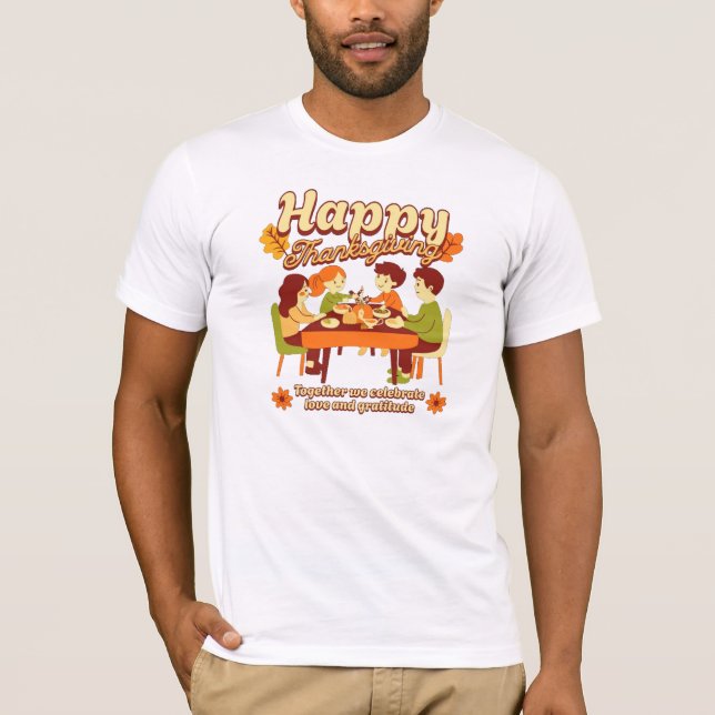 Happy Thanksgiving Day-Famly love T Shirt (Framsida)