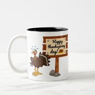 happy thanksgiving Day Funny Två-Tonad Mugg
