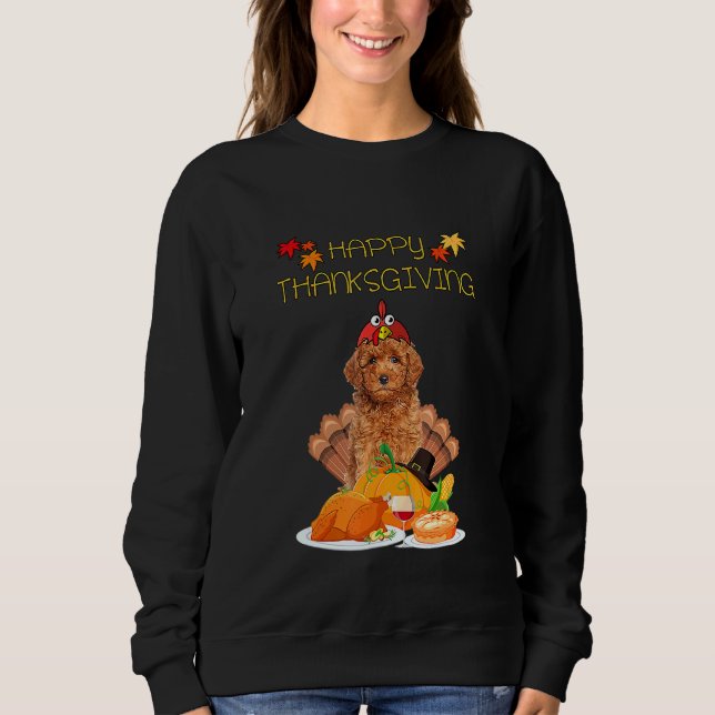Happy thanksgiving Day Goldendoodle Hund Turkiet T Shirt (Framsida)