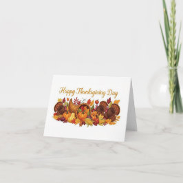 Happy Thanksgiving Day — Harvest & Turkey Greeting Tack Kort