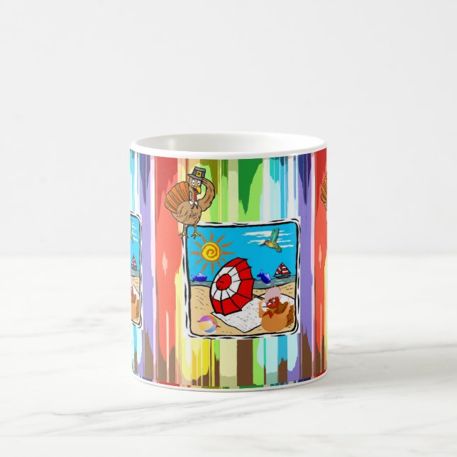 Happy thanksgiving Day Mugg, Beach Kaffemugg (Center)