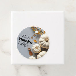 Happy thanksgiving Day White Pumpkins Gåvor Etiketter