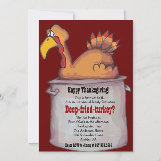 Happy thanksgiving DEEP FRIADE TURKIET Inbjudan (Framsida)