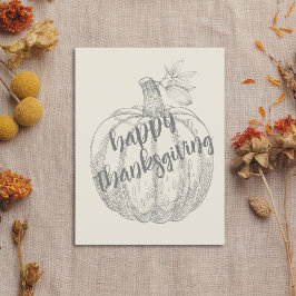 Happy thanksgiving Elegant Rustic Pumpkin-vykort Helg Vykort