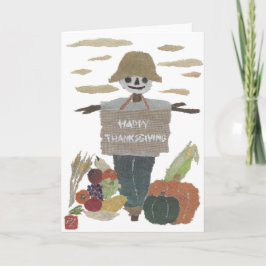 Happy thanksgiving fågelskrämma, skörd helgkort