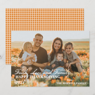 Happy thanksgiving - Faith Kärlek och Family 1 Pho Julkort