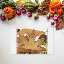 Happy thanksgiving Fall Foliage Faded Gräns