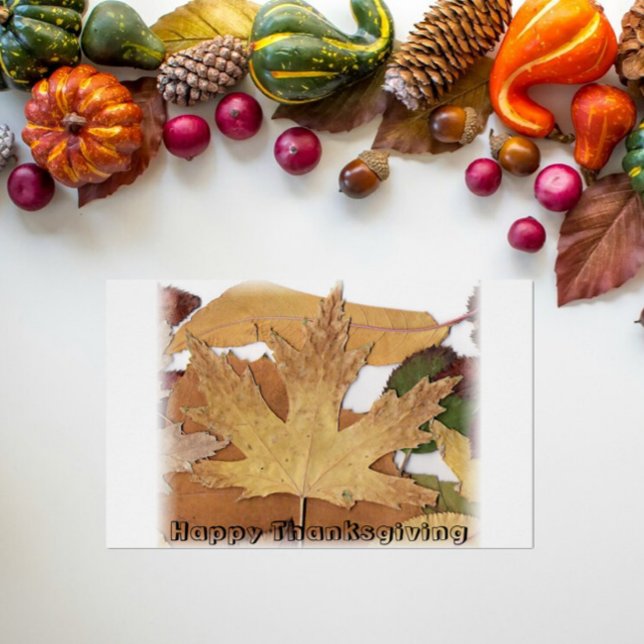 Happy thanksgiving Fall Foliage Faded Gräns Hälsningskort (Skapare uppladdad)