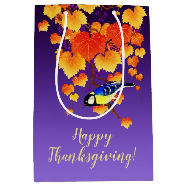 Happy thanksgiving Fall Grape Vine Underbar Tit Bi (Framsidan)
