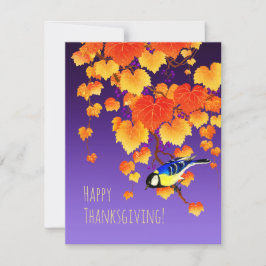 Happy thanksgiving Fall Grape Vine Underbar Tit Bi Julkort