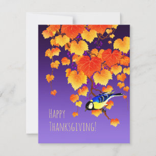Happy thanksgiving Fall Grape Vine Underbar Tit Bi Julkort