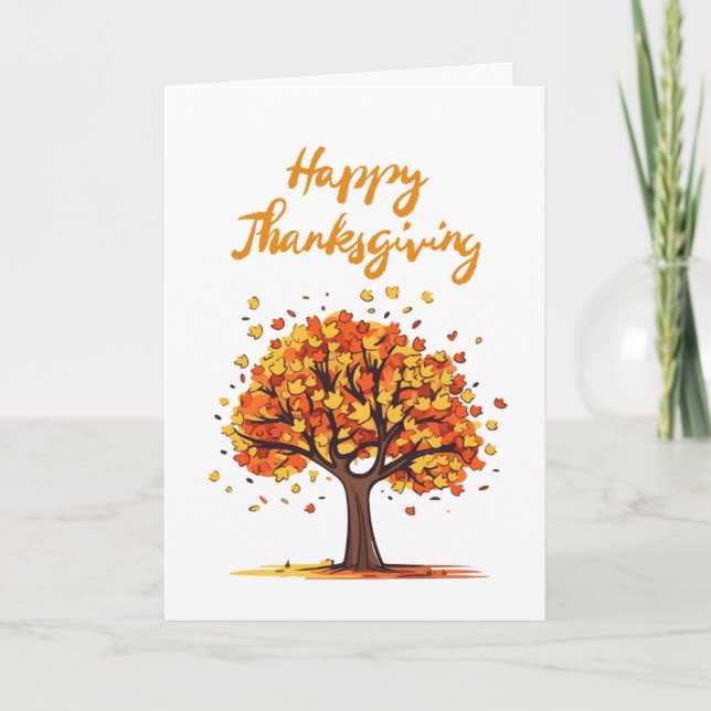 Happy thanksgiving - Fall - Greeting Card Helgkort (Framsida)