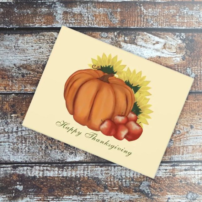 Happy thanksgiving Fall Harvest Pumpkin Vykort (Skapare uppladdad)