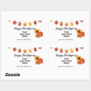 Happy thanksgiving-fall/hösthösten Marknadsföring Rektangulärt Klistermärke