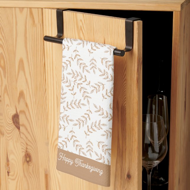 Happy thanksgiving Fall Löv Kitchen Towel Kökshandduk (Thirds Fold)
