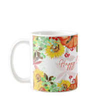 Happy thanksgiving Fall Pumpkin Blommigt