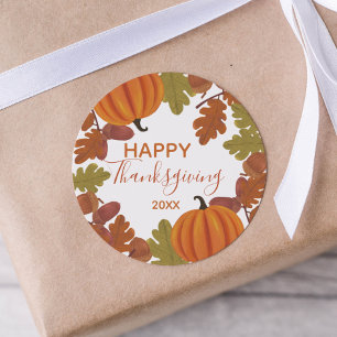 Happy thanksgiving Fall Runt Klistermärke