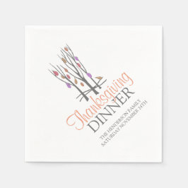 Happy thanksgiving fall träd blöjor pappersservett