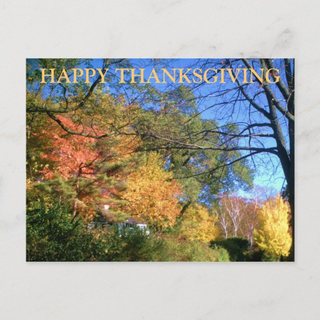 HAPPY THANKSGIVING FALL-vykort Helg Vykort (Framsida)