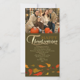 Happy thanksgiving. Fallande fotokort för Löv Julkort