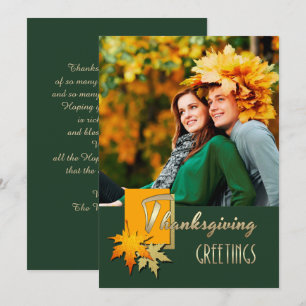 Happy thanksgiving. Fallande fotokort för Löv Julkort